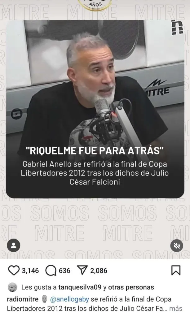 La reacción de Silva ante la mencionada publicación.