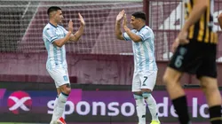 El festejo de los jugadores de Racing.