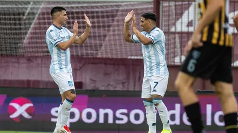 El festejo de los jugadores de Racing.