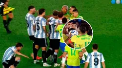 El gesto de Otamendi a Raphina que calentó el partido entre Argentina y Brasil
