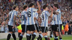 El festejo de los jugadores argentinos.