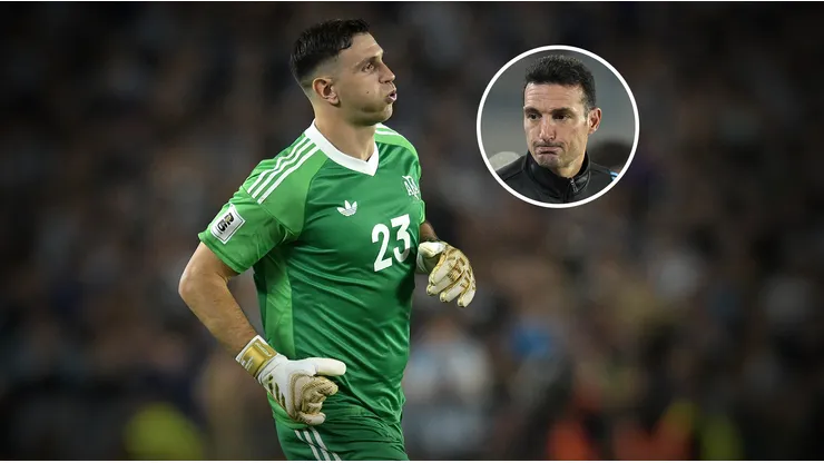 Dibu Martínez y Lionel Scaloni