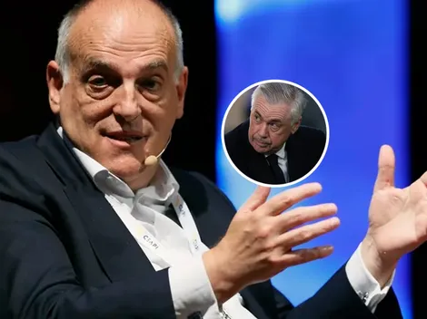 Javier Tebas tiró de archivo y le contestó a Ancelotti por sus críticas a LALIGA: "Interesantes declaraciones"