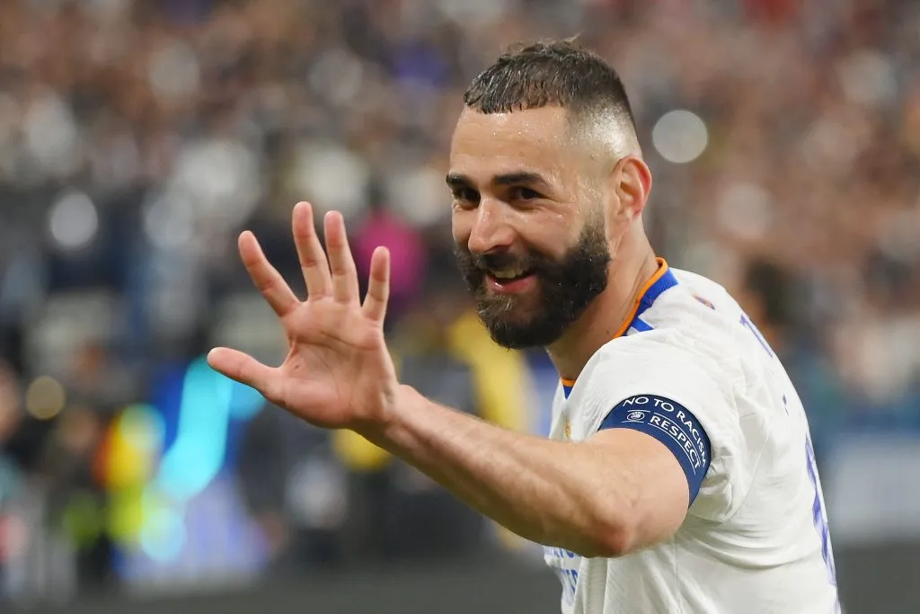 Benzema ganó cinco veces la Champions League con Real Madrid.