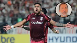 Paulo Días festejando su gol en Perú.