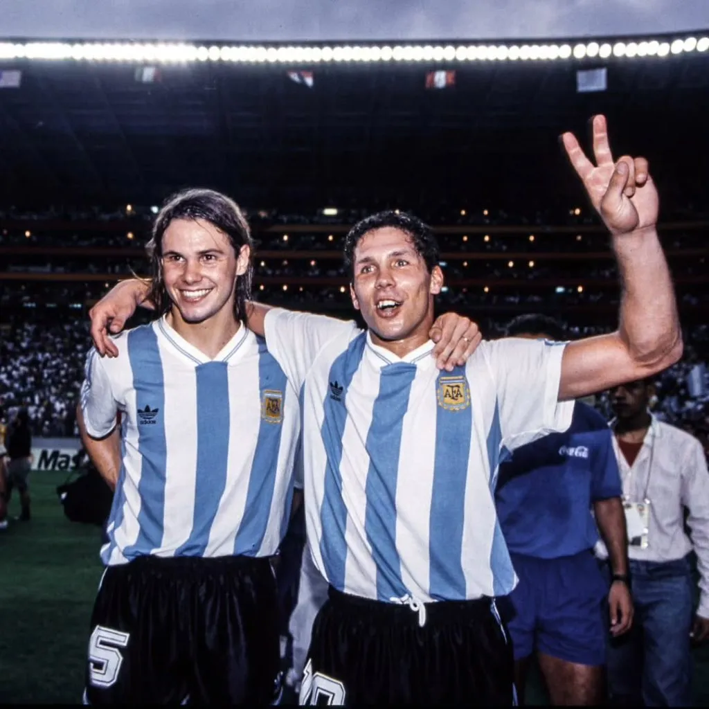 Redondo, en la foto con Simeone, brilló con el Coco Basile. Foto IG