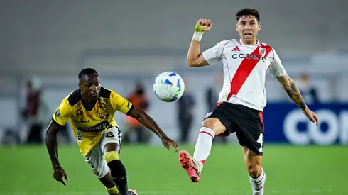 Gonzalo Montiel durante el empate de River.