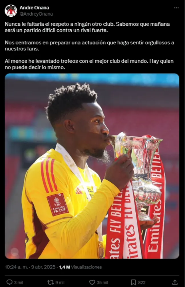 Onana redobló la apuesta contra Matic.