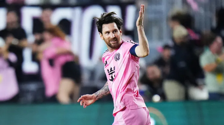Lionel Messi celebrando uno de sus tantos en Inter Miami.
