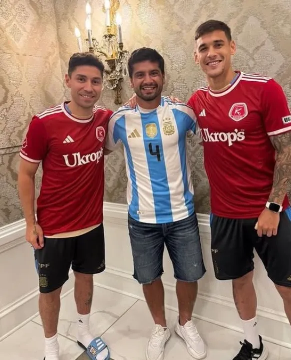 Zaca visitó a Montiel y Martínez Quarta en la concentración de la Selección Argentina en la Copa América 2024. (Foto: @zacarmoran).