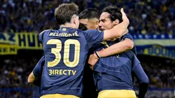 El festejo de gol de Boca ante Barracas Central.