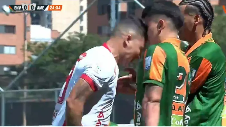 Cabezazo y descontrol: Juanfer Quintero fue expulsado en Colombia contra el club que lo vio nacer