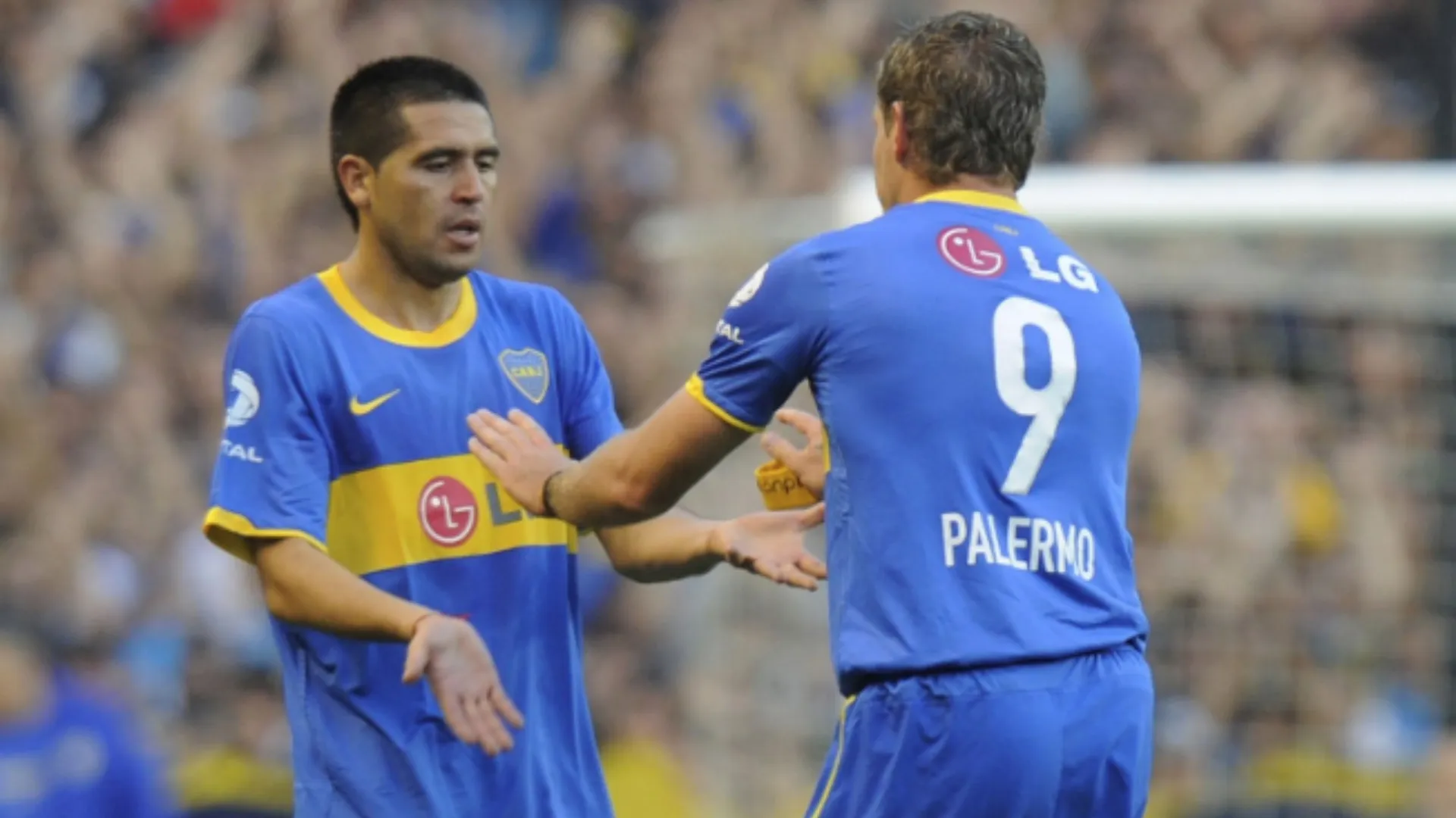 Juan Román Riquelme y Martín Palermo en Boca. (Foto: Getty)