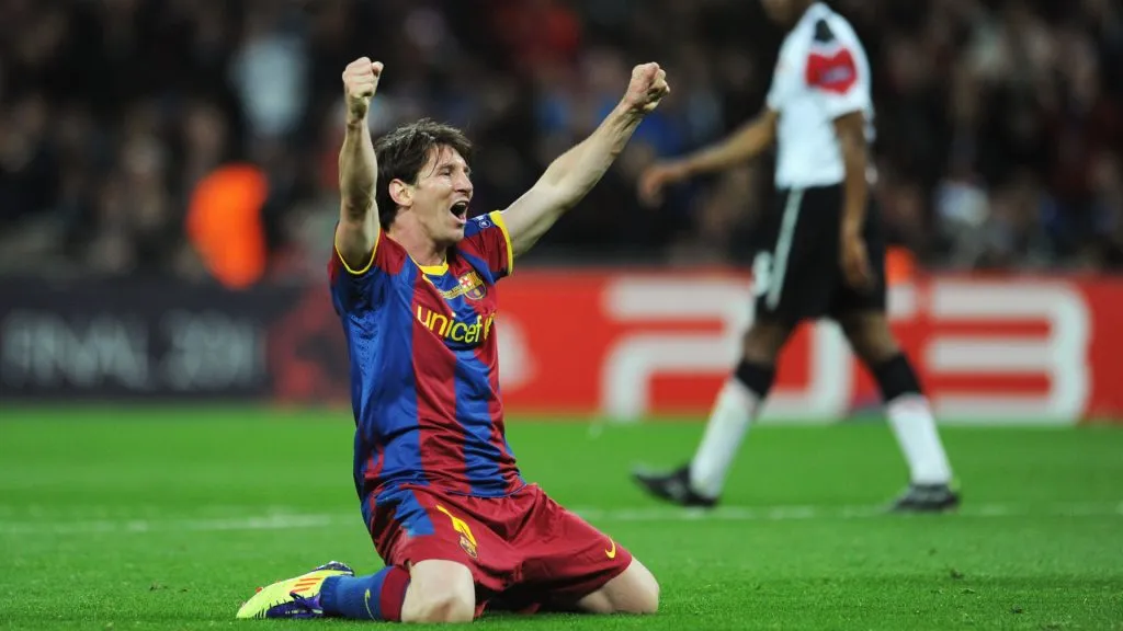 Lionel Messi en la final de la Champions League 2010/11.