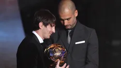 Lionel Messi y Pep Guardiola en la gala del Balón de Oro.