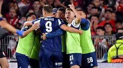 Los jugadores de Talleres, a puro festejo.