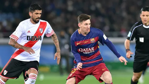 Lionel Messi ante River en la final del Mundial de Clubes 2015.