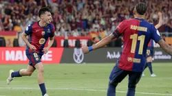 El festejo de Pedri tras su golazo al Real Madrid. (Getty)