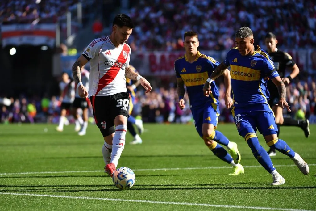 Franco Mastantuono en acción. (Foto: Prensa River)