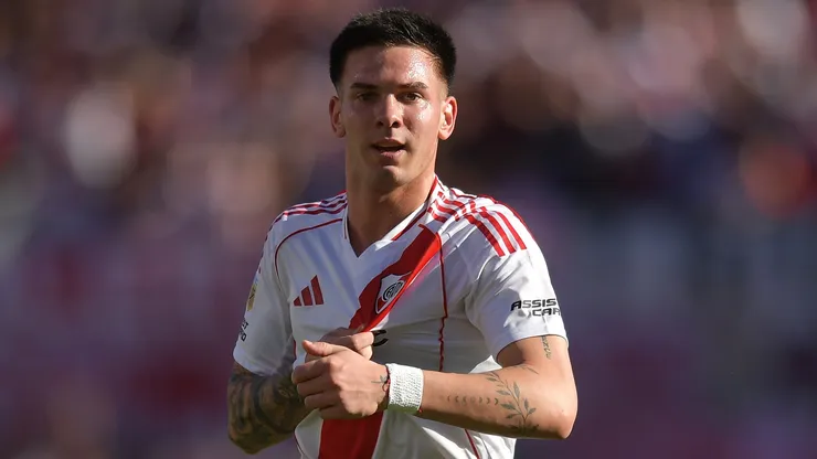 Franco Mastantuono durante el Superclásico ante Boca.