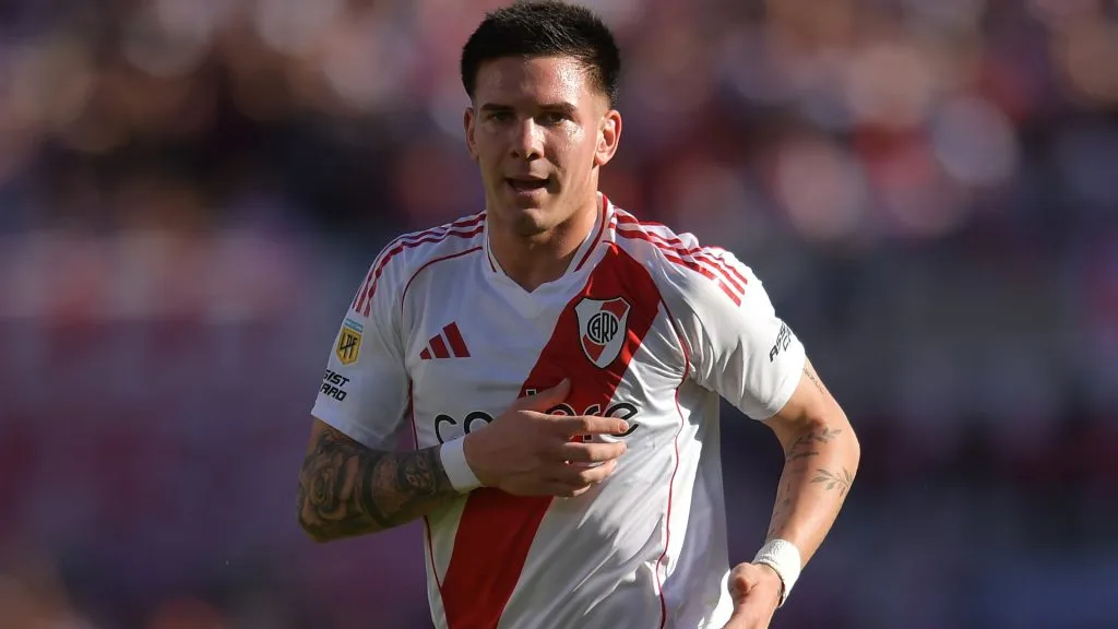 Franco Mastantuono celebra su gol ante Boca. (Foto: Getty).