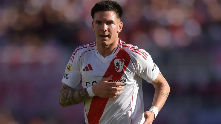 Franco Mastantuono celebra su gol ante Boca.