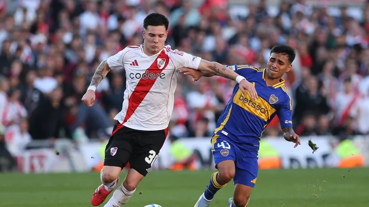 Franco Mastantuono en acción.