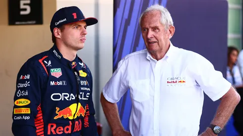 Max Verstappen y Helmut Marko de Red Bull.