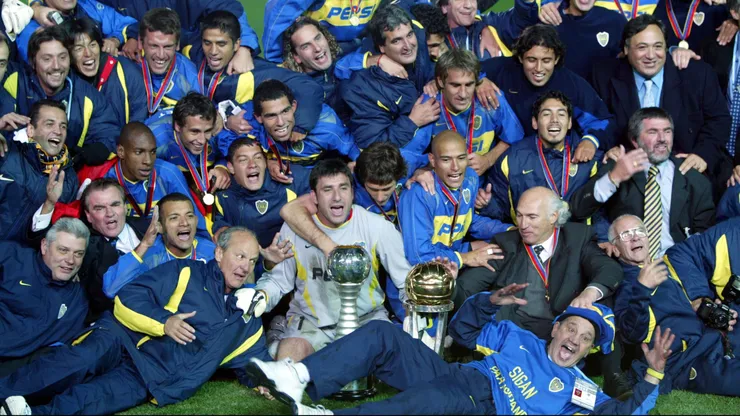 Boca festejando la Copa Intercontinental 2003.