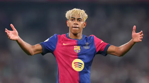 Lamine Yamal, el joven delantero español de Barcelona. (Getty Images)
