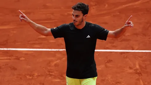 Francisco Cerúndolo festejando su victoria.