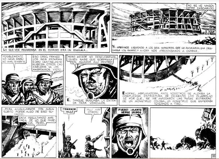 El Monumental en la historieta de El Eternauta. (Oesterheld – Solano López).