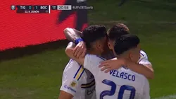 El festejo de los jugadores de Boca.