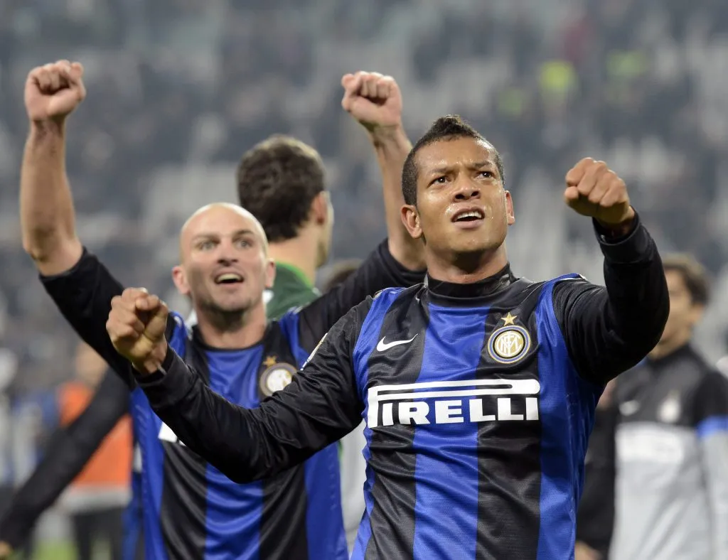 Guarín en el Inter, junto al Cucho Cambiasso. Getty Images.