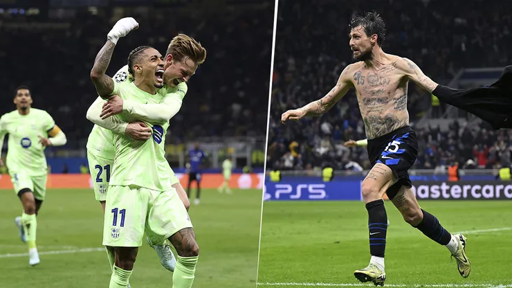 Los goles de Raphinha y Acerbi para que Barcelona e Inter vayan al alargue
