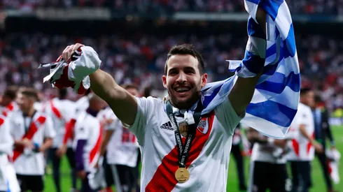 Camilo Mayada celebra la Libertadores 2018 en Madrid