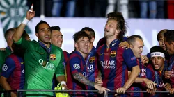 Los festejos del Barcelona tras ganar la UEFA Champions League 2015.