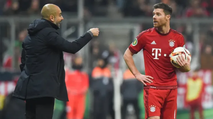 Pep Guardiola y Xabi Alonso en la etapa que coincidieron en Bayern Múnich.