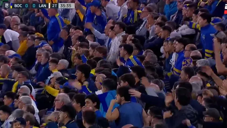Los hinchas de Boca ante Lanús.