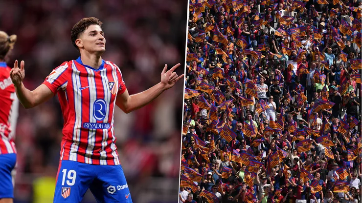 Los hinchas del Barcelona pidieron por Julián Alvarez en la previa de El Clásico con el Real Madrid.
