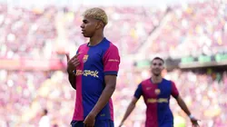 Lamine Yamal festejando su gol ante Real Madrid.