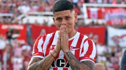 Marcos Rojo en su vuelta a Estudiantes.