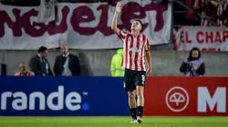 Guido Carrillo festeja su tanto contra Botafogo en el Estadio UNO, por la Copa Libertadores.