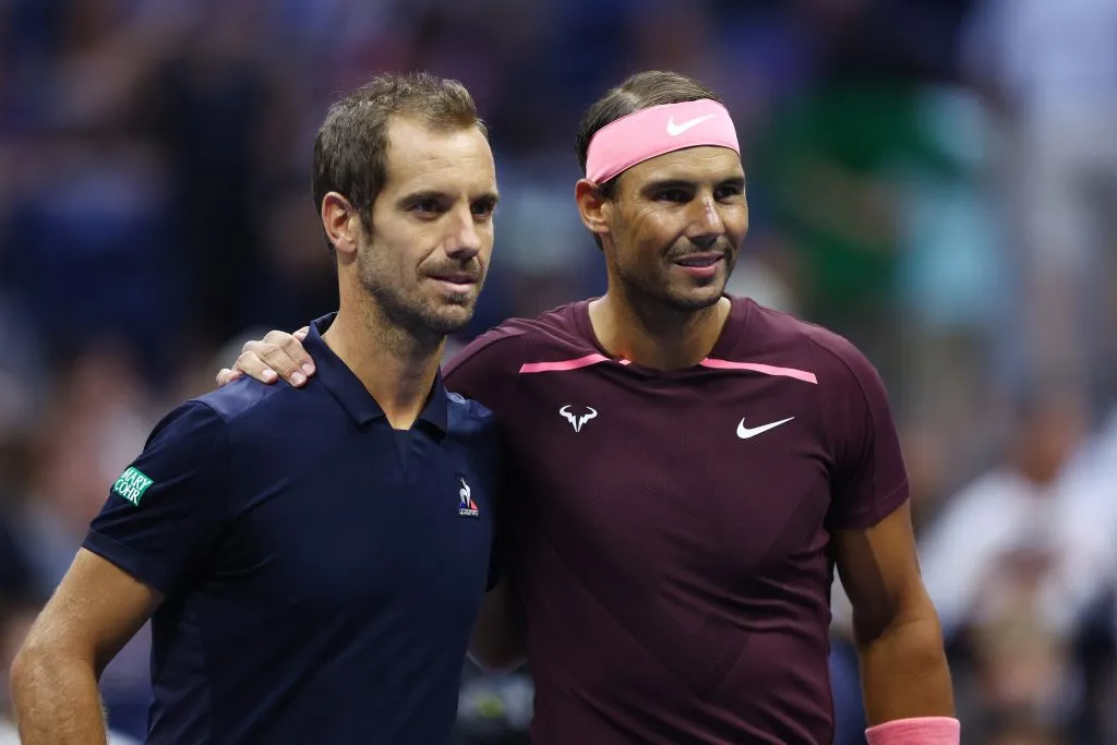 Gasquet y Nadal en su último enfrentamiento entre sí en el US Open de 2022. (Foto: Getty).