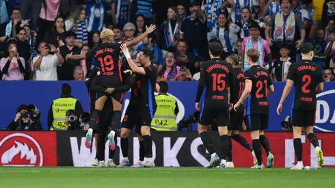 El festejo de los jugadores de Barcelona.