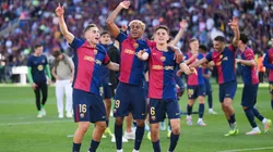 Fermín López, Lamine Yamal y Gavi, jugadores de Barcelona. (Getty)
