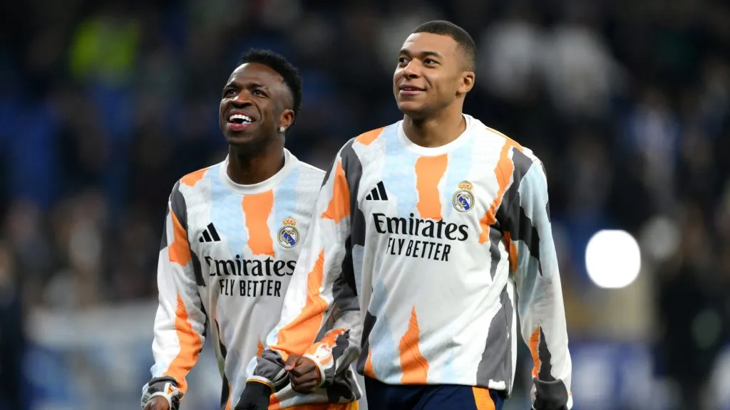 Kylian Mbappé y Vinícius Júnior, delanteros estrellas de Real Madrid.
