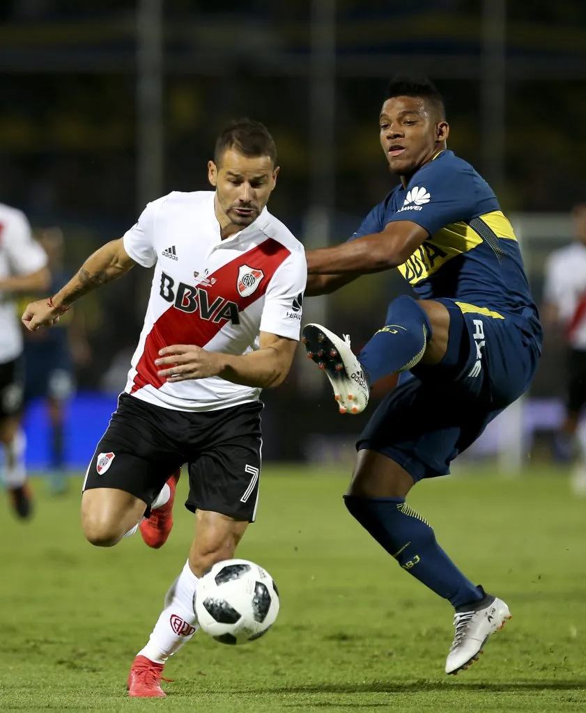 Mora ante Boca en la Supercopa Argentina de 2018. (Foto: Getty).