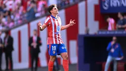 Julián Álvarez tras su gol en Atlético de Madrid. (Getty)