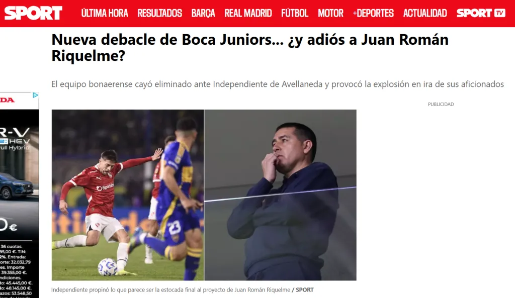 Las críticas a Riquelme ya no son solo en la Argentina.